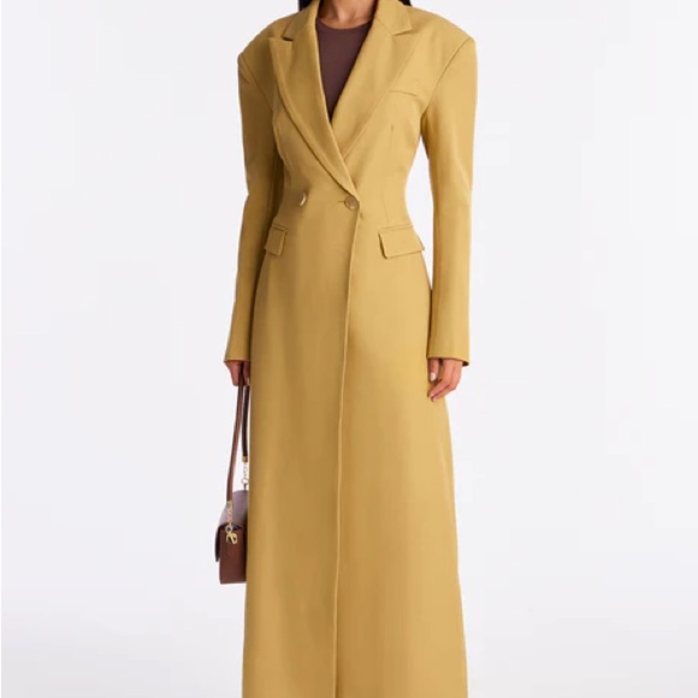 Fashion Nova Mustard Long Trench Coat